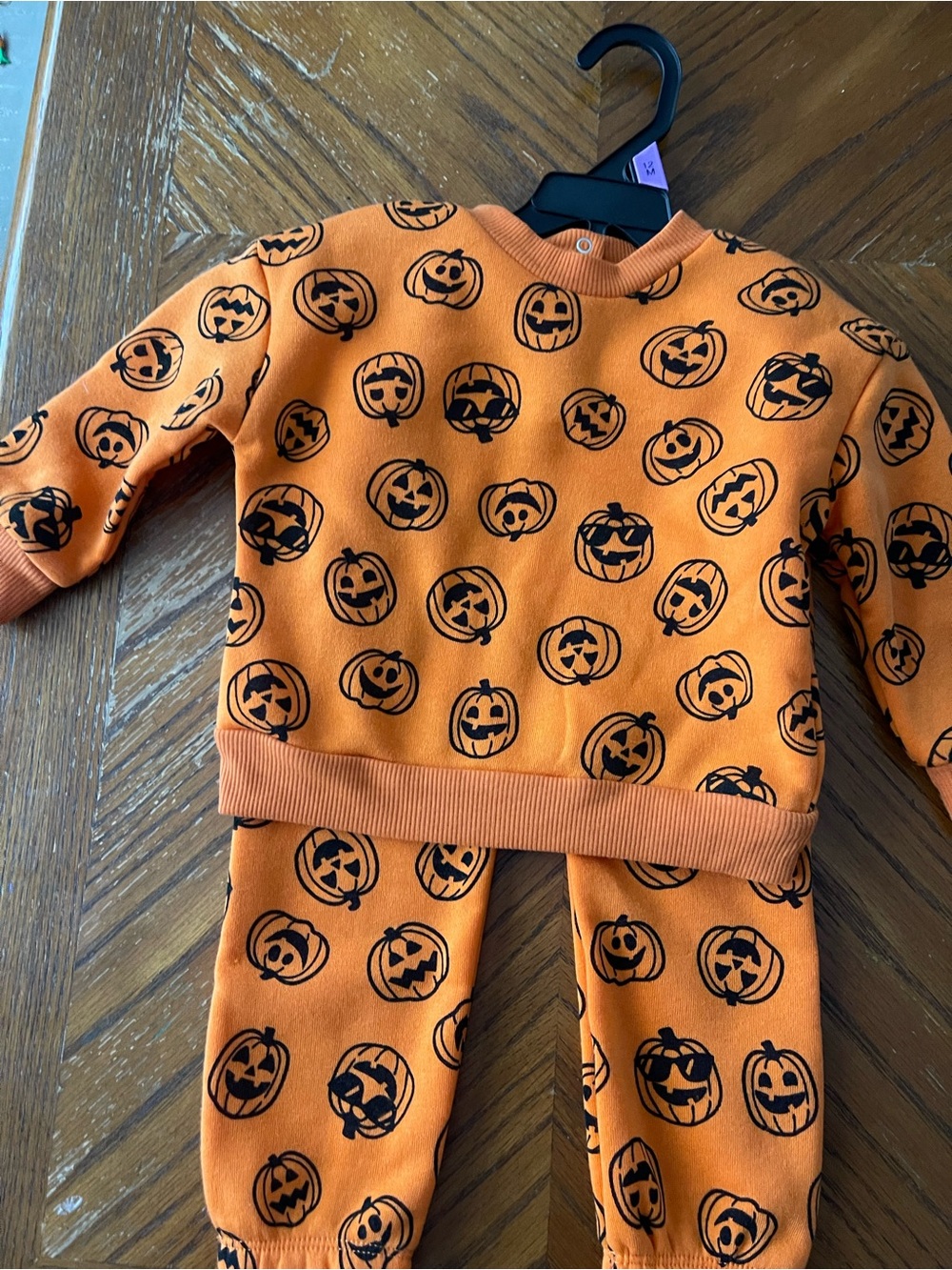 Kids Orange Jack-O'-Lantern Halloween Pajama Costume Set